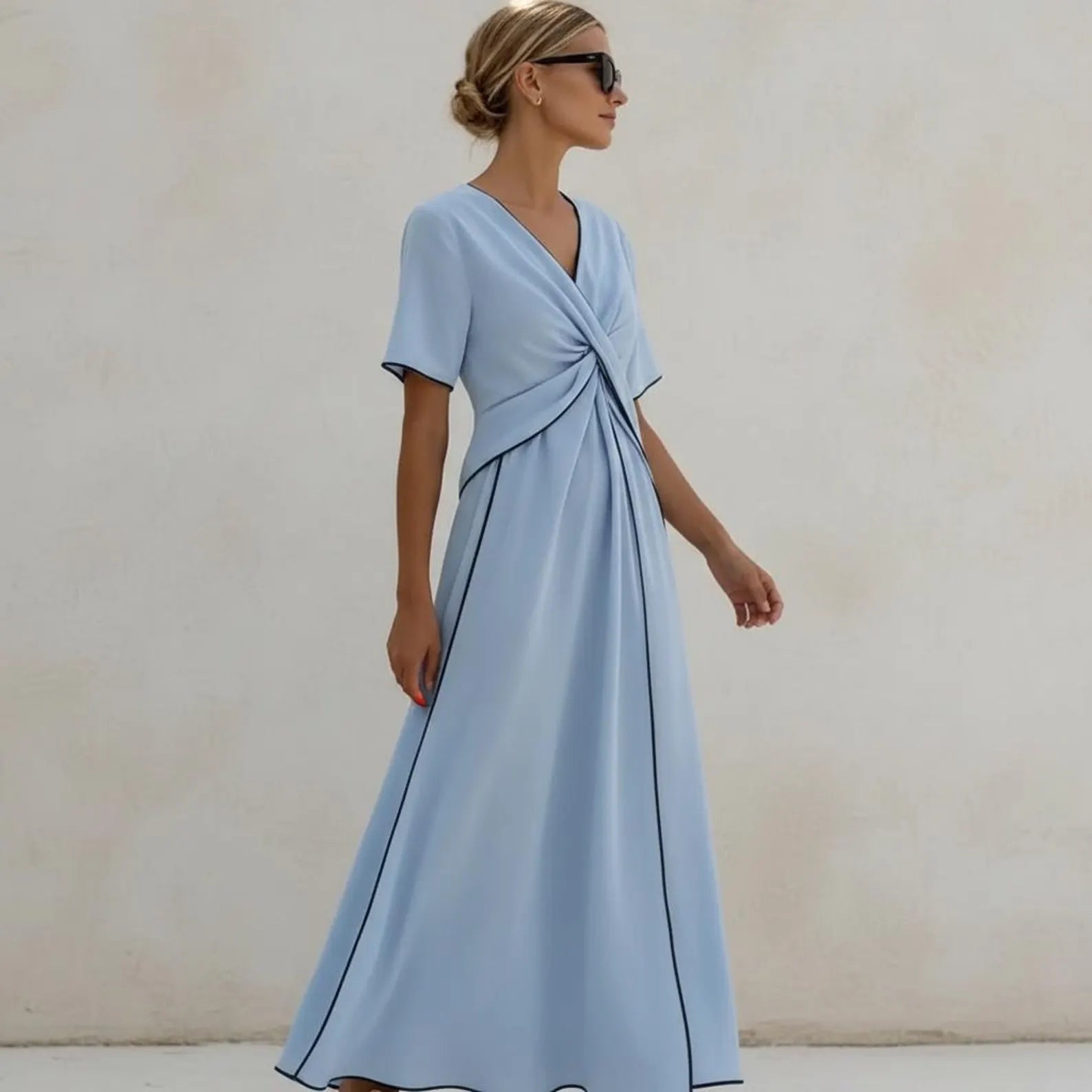 Striped A-Line Midi Dress • Flowy Resort Wear Vacation Outfit